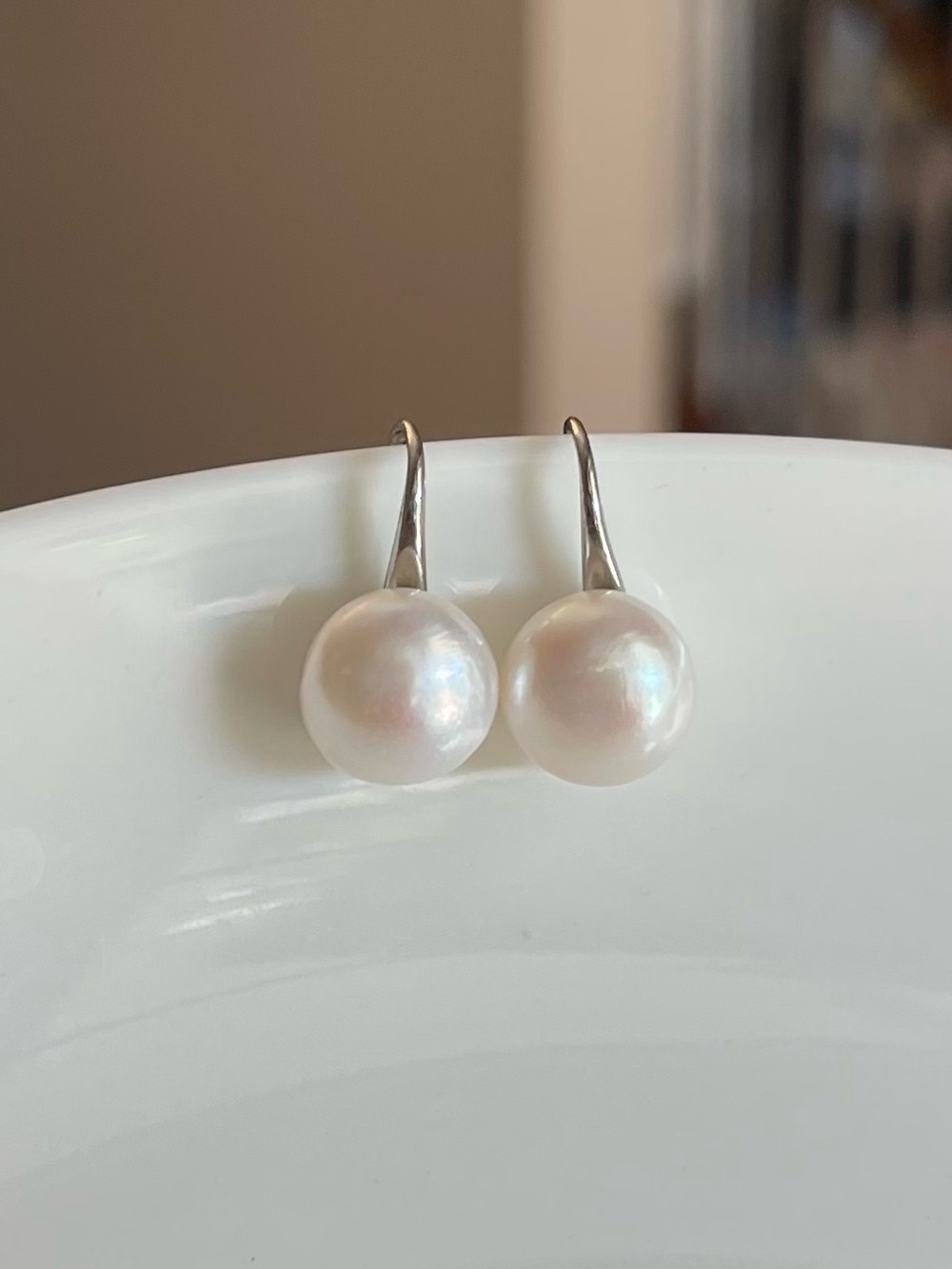 Classic White Freshwater Pearl Drop Earrings